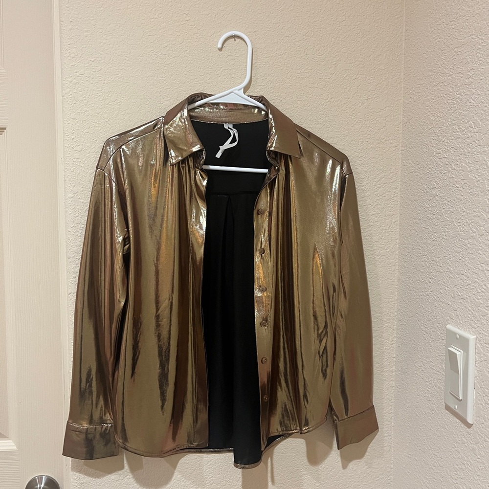 Anthropologie Shimmering Gold Blazer
